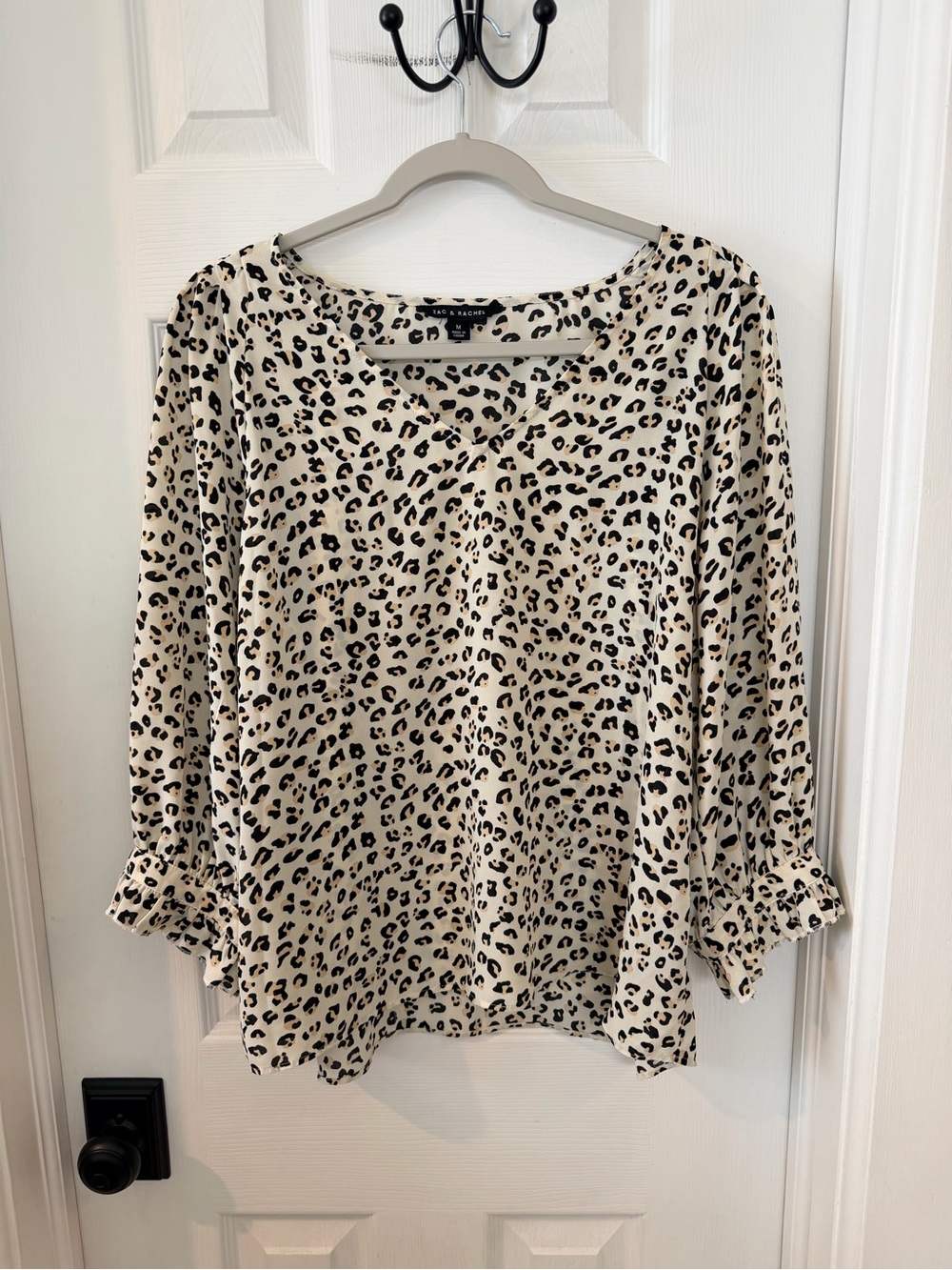 Zac& Rachel Cream Leopard Print Blouse